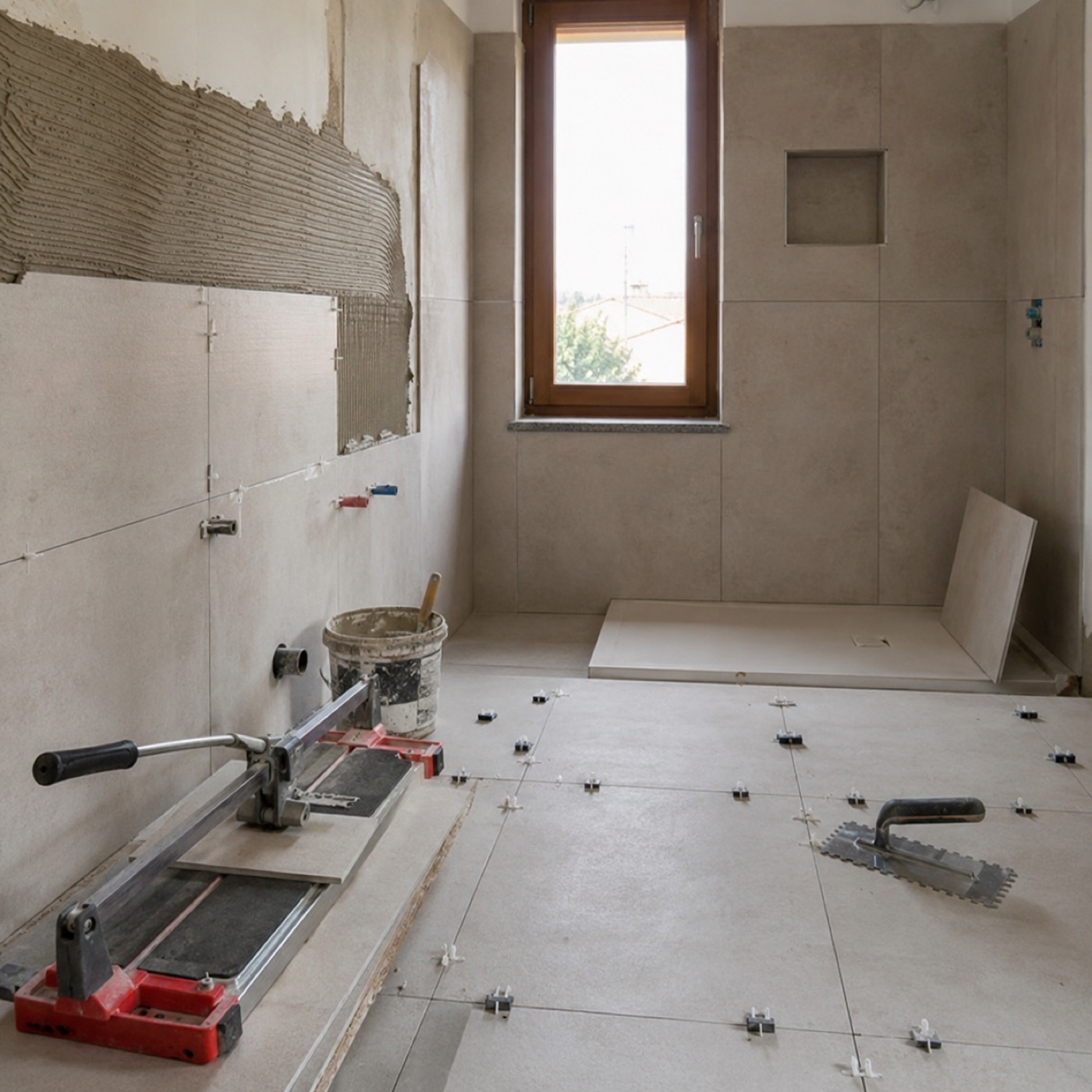 Posa di piastrelle e pavimenti in parquet